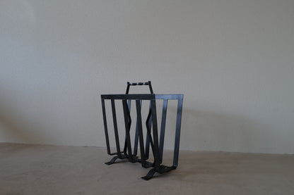 Brutalism metal  magazine rack 1960s France