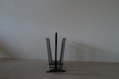 Brutalism metal  magazine rack 1960s France