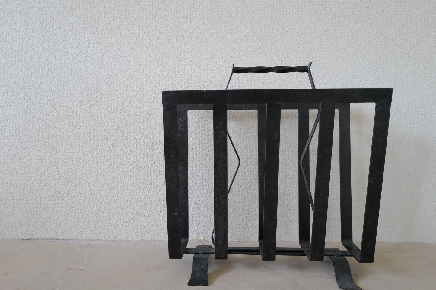 Brutalism metal  magazine rack 1960s France