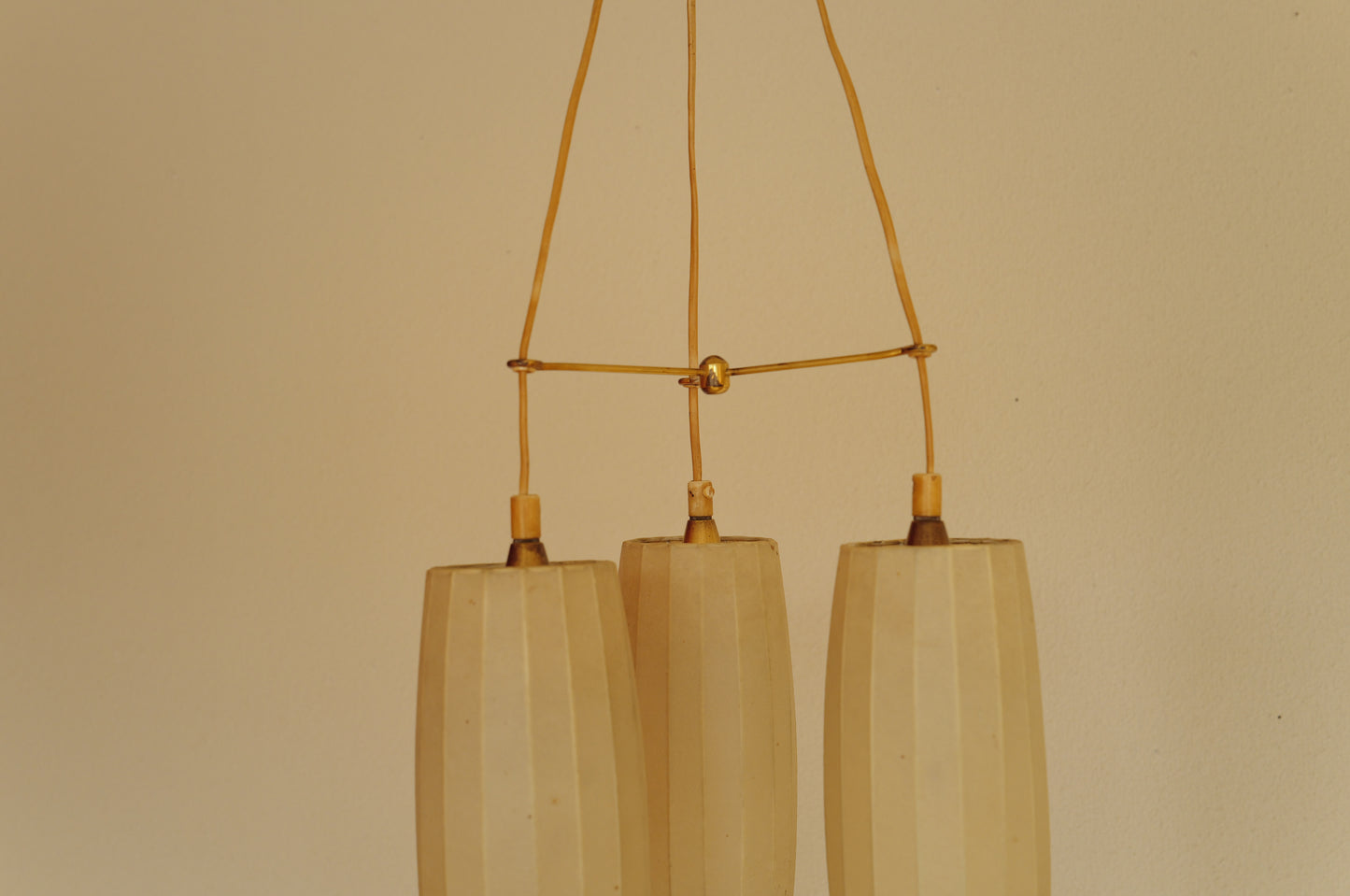 1950s cocoon cascade ceiling lamp with 3 shades