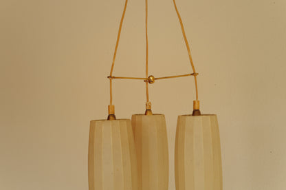 1950s cocoon cascade ceiling lamp with 3 shades