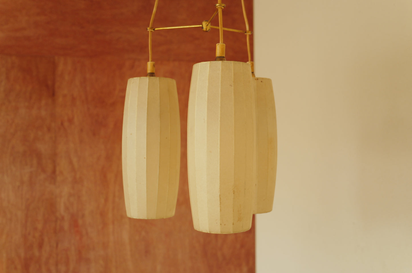 1950s cocoon cascade ceiling lamp with 3 shades