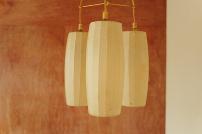 1950s cocoon cascade ceiling lamp with 3 shades