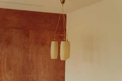 1950s cocoon cascade ceiling lamp with 3 shades