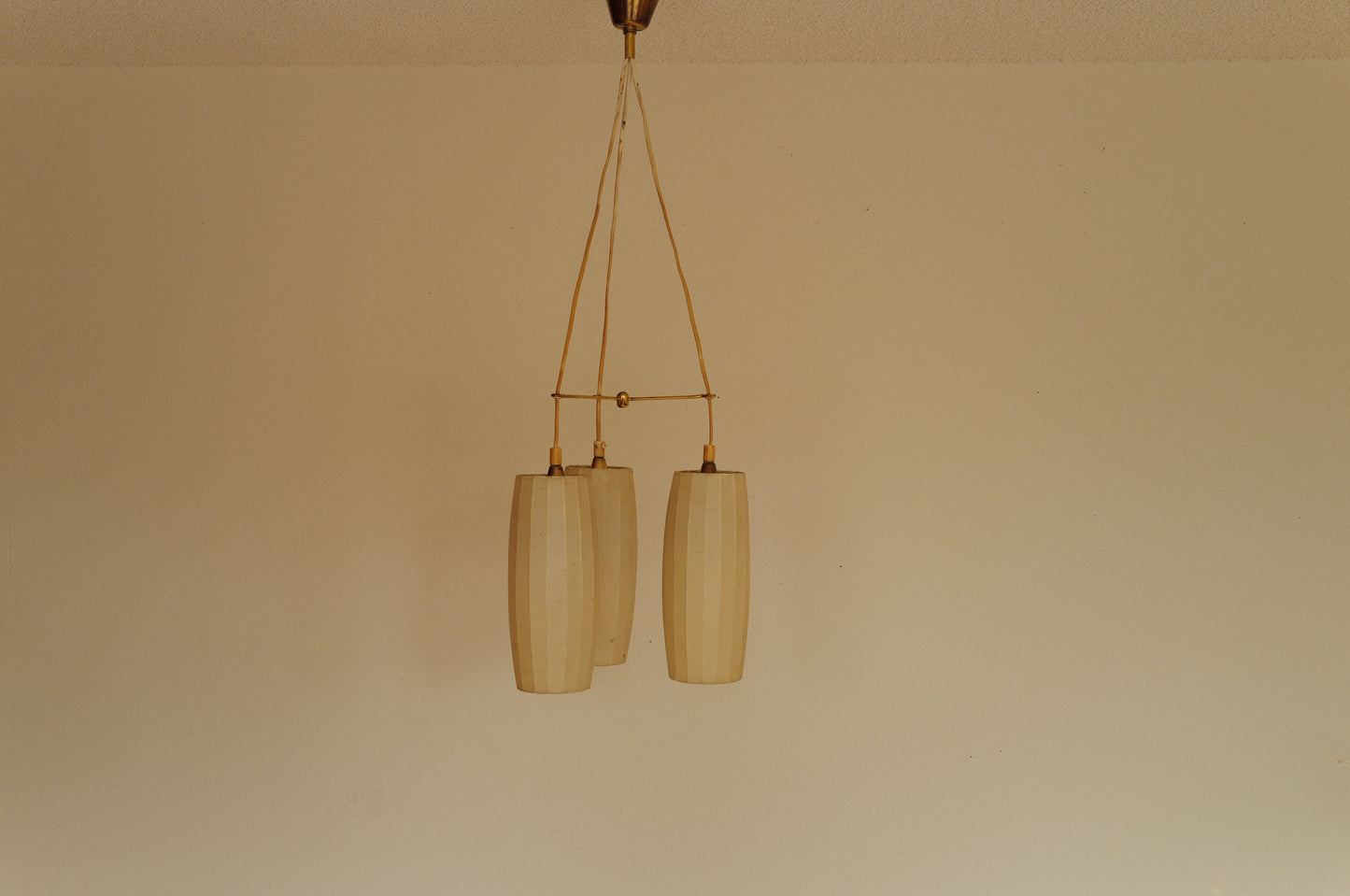 1950s cocoon cascade ceiling lamp with 3 shades