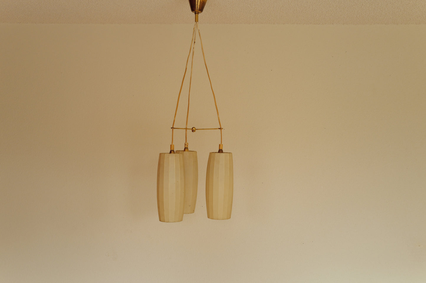 1950s cocoon cascade ceiling lamp with 3 shades