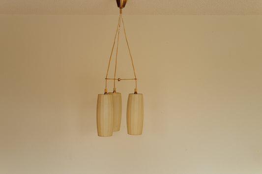 1950s cocoon cascade ceiling lamp with 3 shades