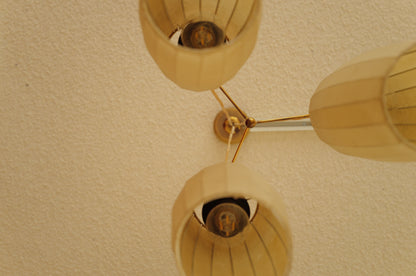 1950s cocoon cascade ceiling lamp with 3 shades