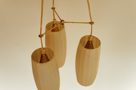 1950s cocoon cascade ceiling lamp with 3 shades