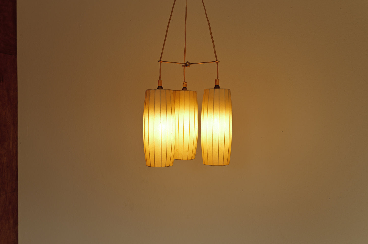 1950s cocoon cascade ceiling lamp with 3 shades