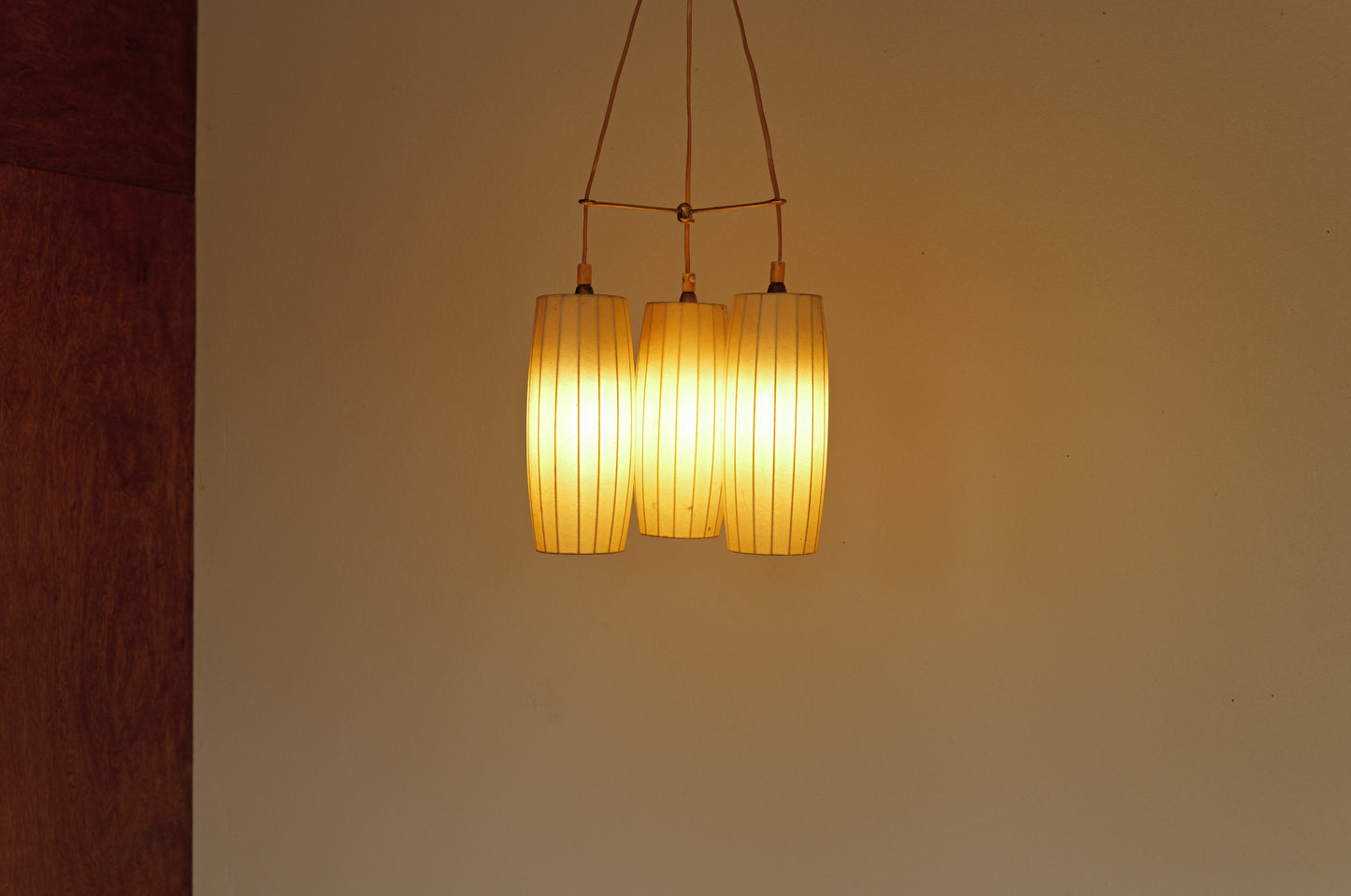 1950s cocoon cascade ceiling lamp with 3 shades