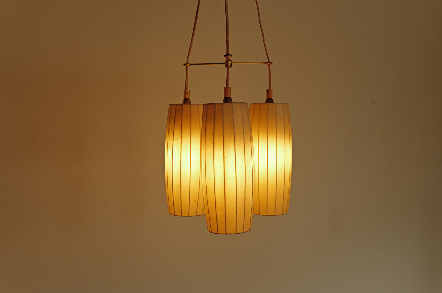 1950s cocoon cascade ceiling lamp with 3 shades