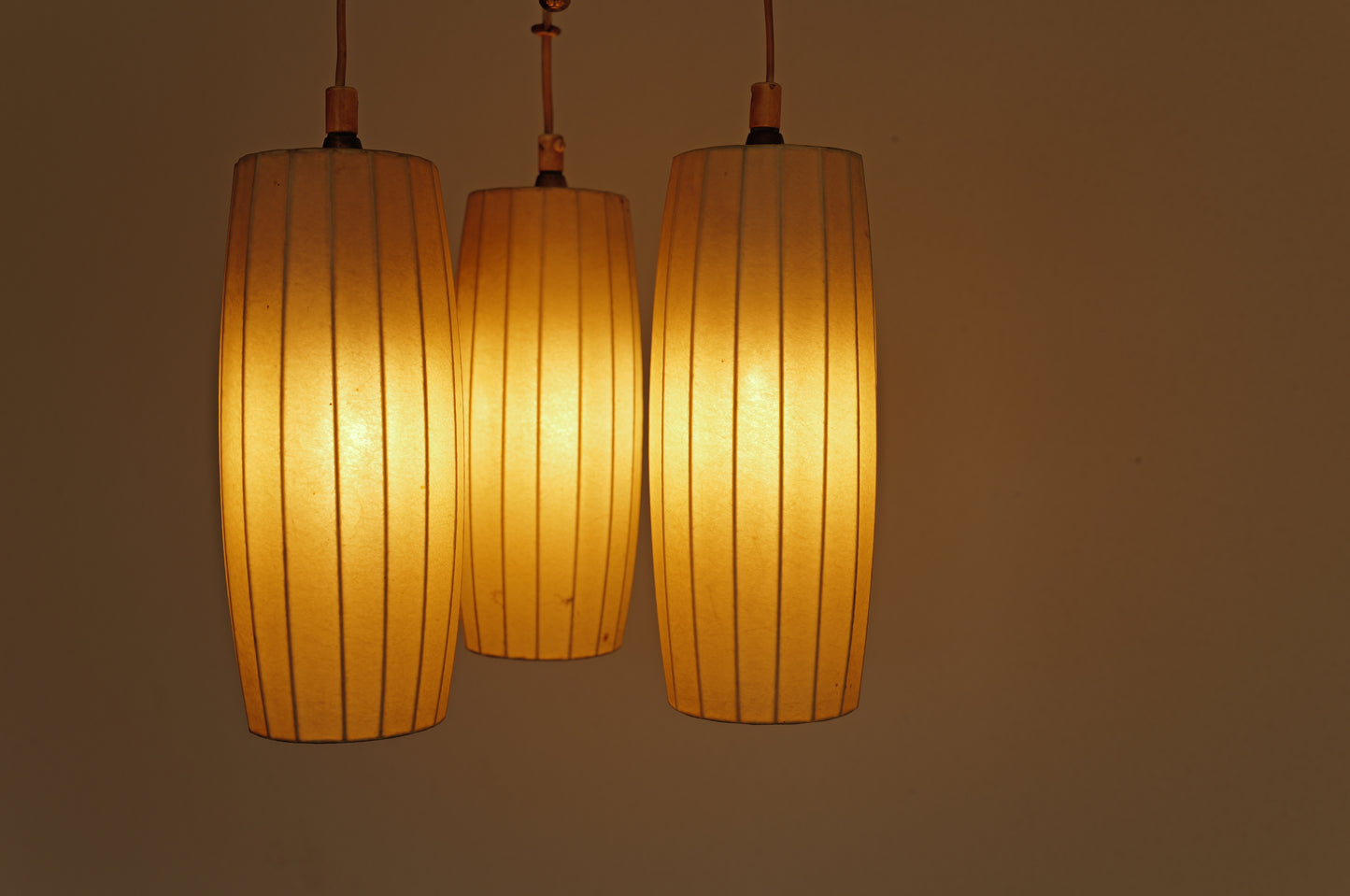 1950s cocoon cascade ceiling lamp with 3 shades