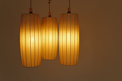 1950s cocoon cascade ceiling lamp with 3 shades