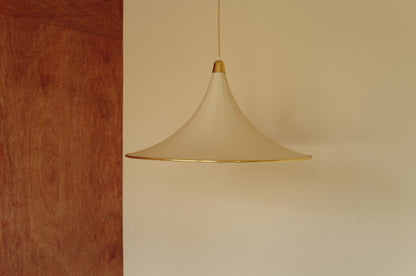 1960s cocoon pendant lamp.Trumpet design Italian XXL