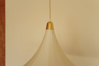 1960s cocoon pendant lamp.Trumpet design Italian XXL