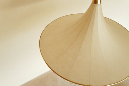 1960s cocoon pendant lamp.Trumpet design Italian XXL