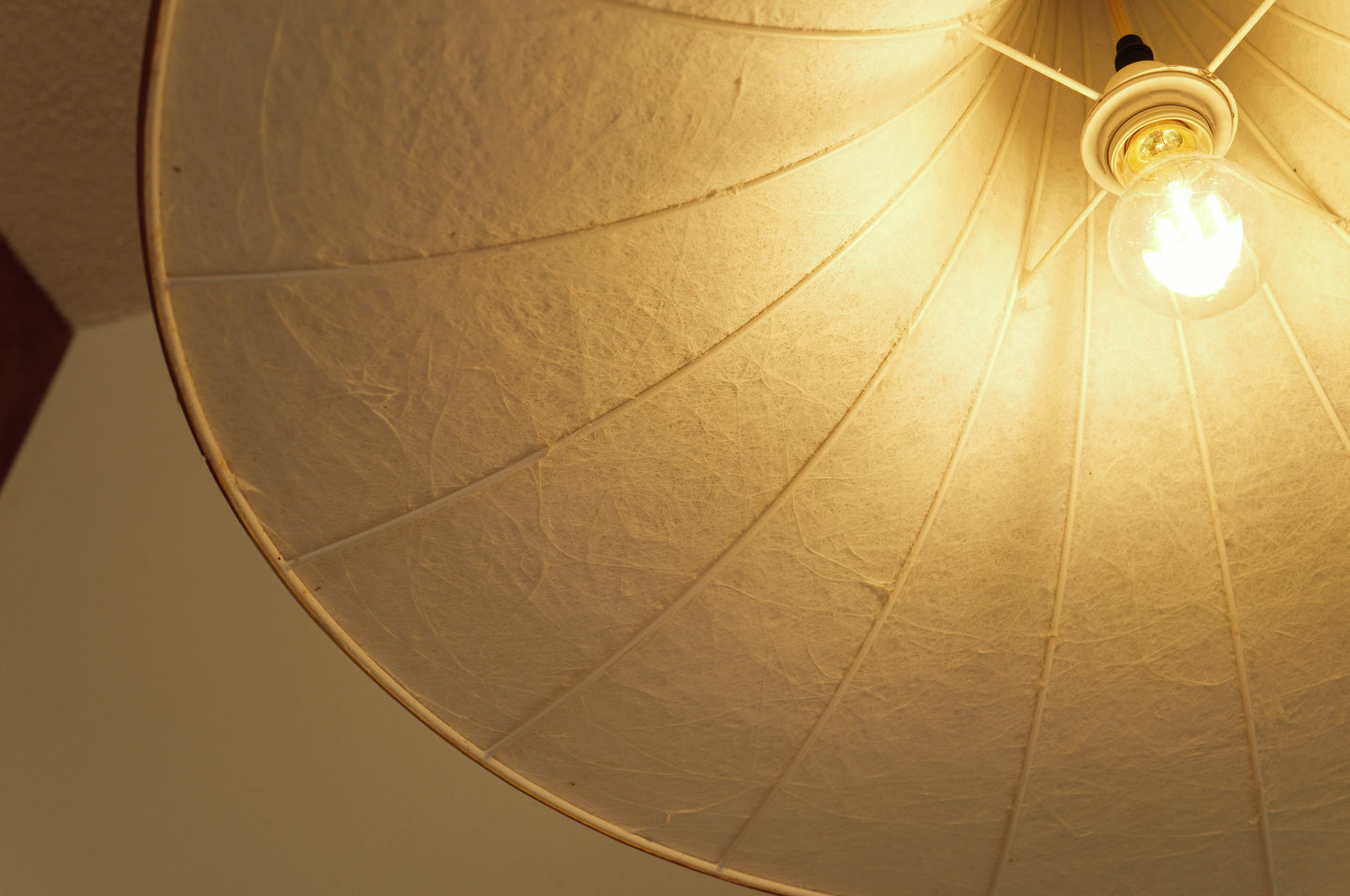 1960s cocoon pendant lamp.Trumpet design Italian XXL