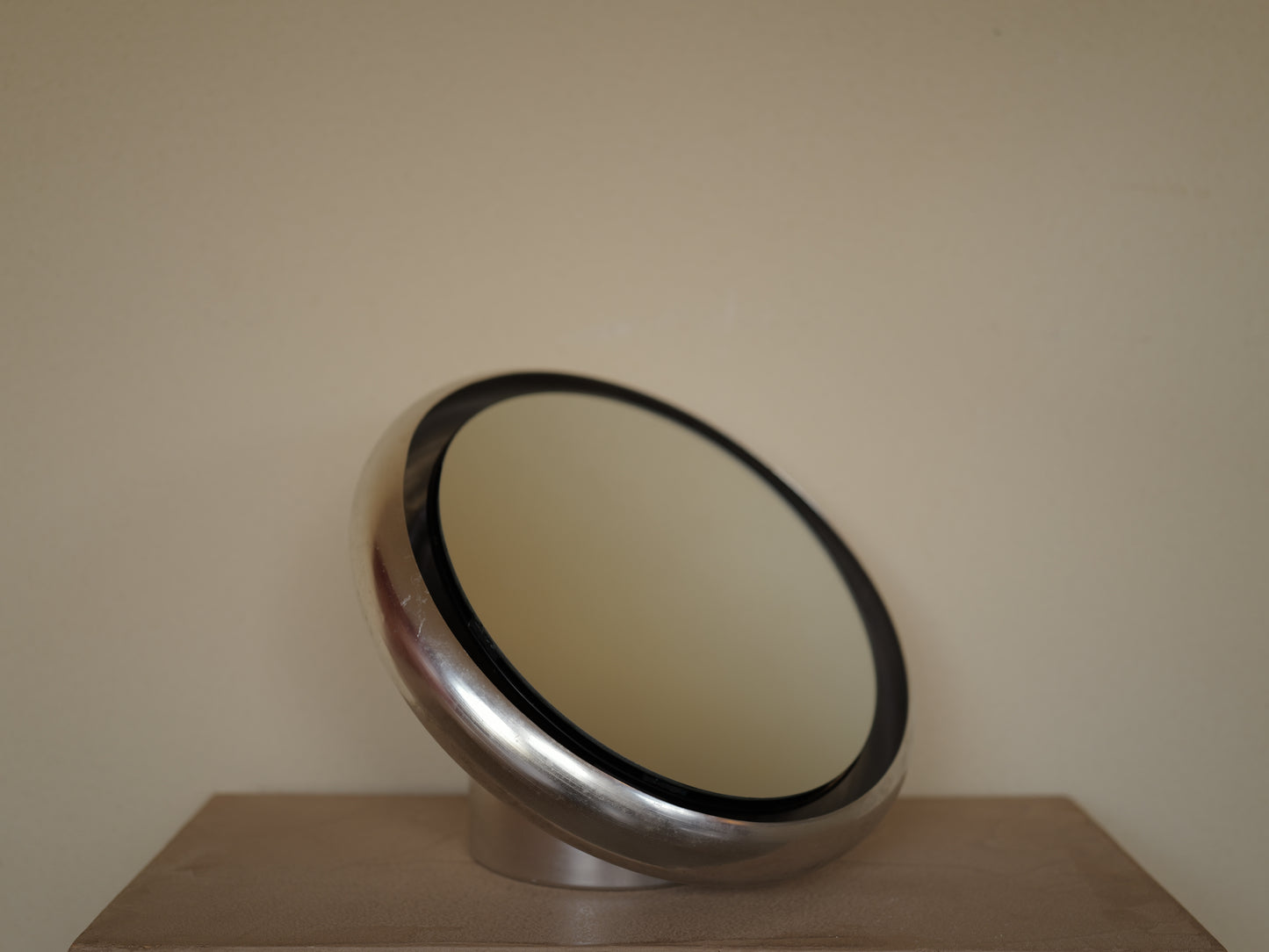 1970s Italian Space Age Table Mirror with Backlight