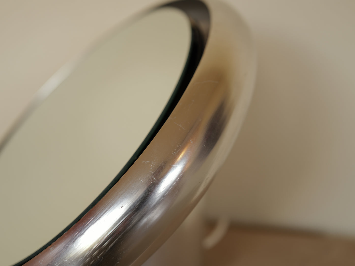 1970s Italian Space Age Table Mirror with Backlight