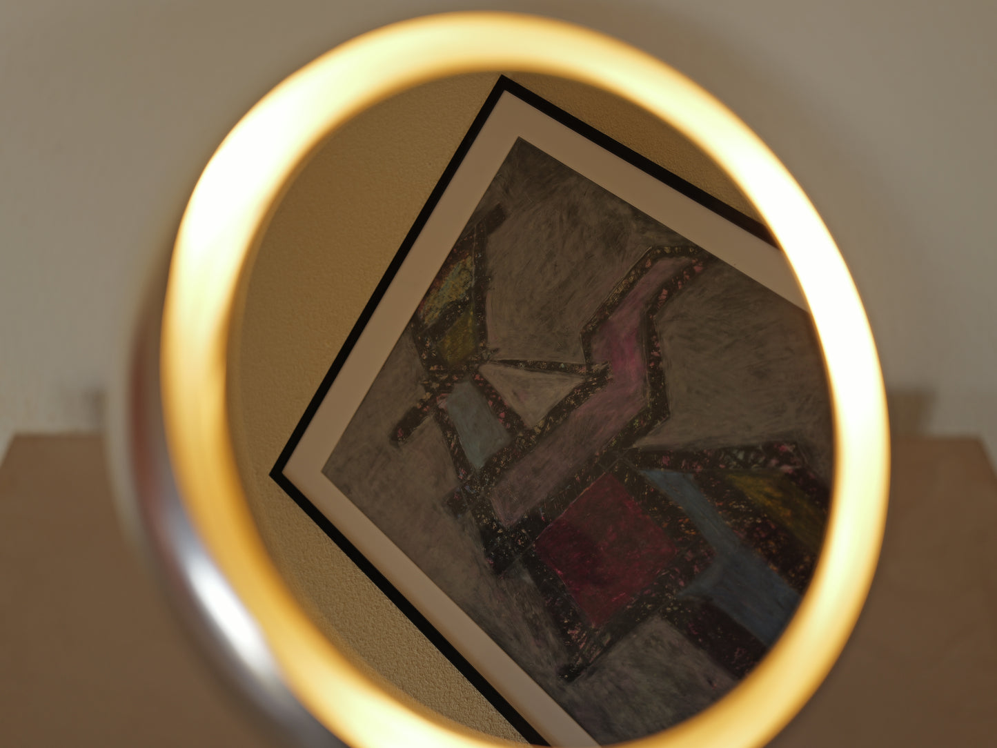 1970s Italian Space Age Table Mirror with Backlight