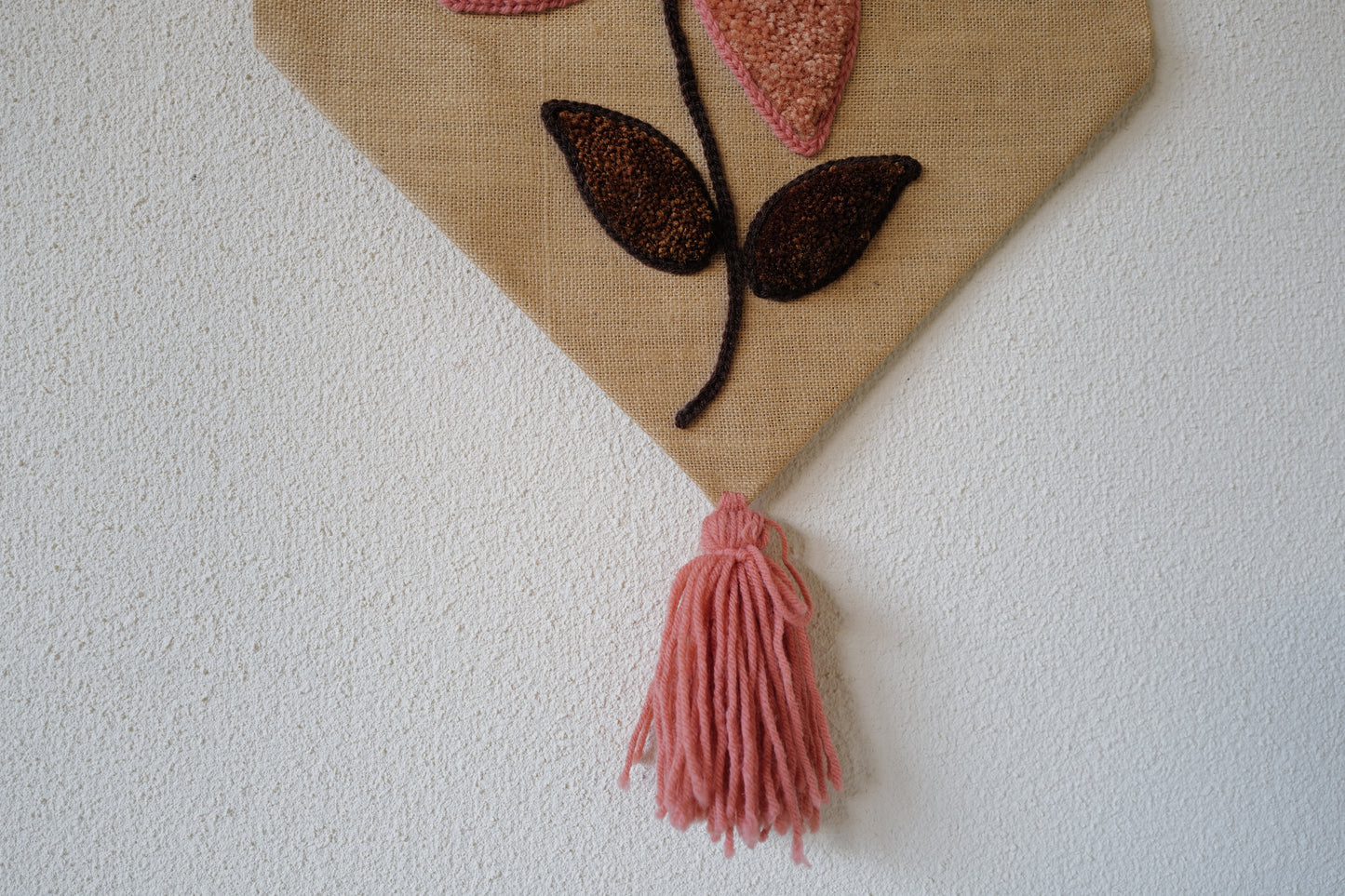 Flower Wall Hanging Fiber Art Tapestry 1970s France