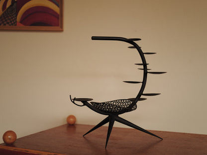 1950s perforated iron with clover motif.style of Mathieu Matégot