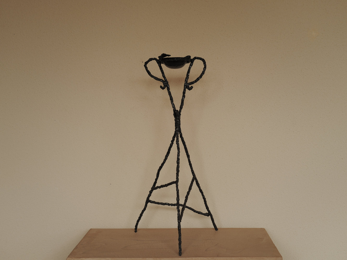 1960s Handcrafted wrought iron ashtray, brutalist sculpture