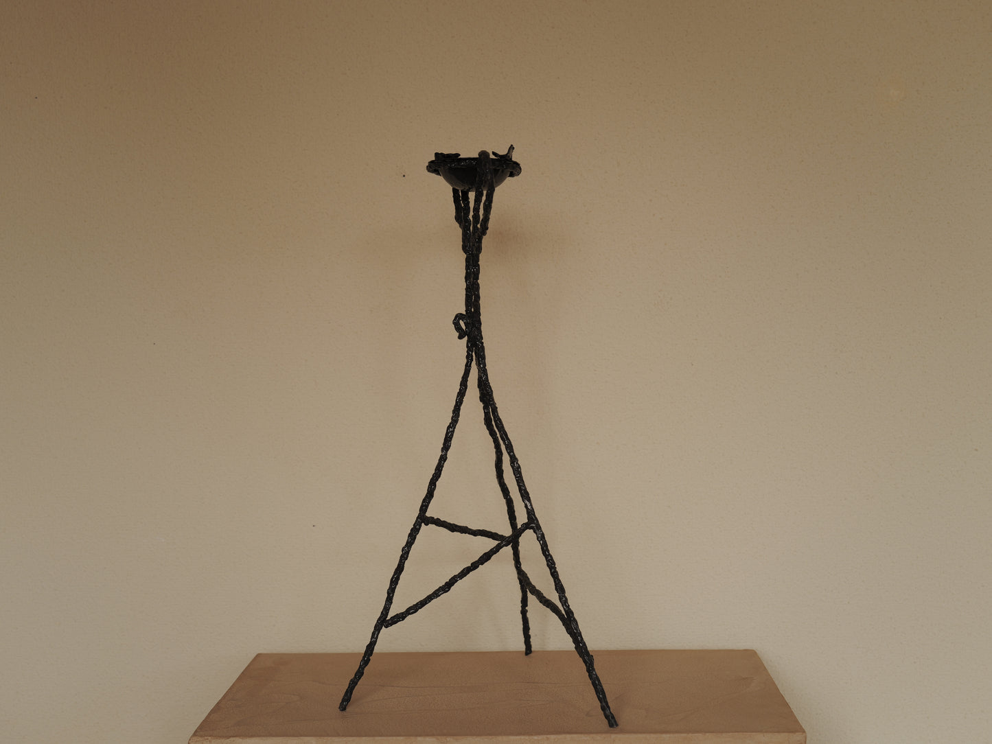 1960s Handcrafted wrought iron ashtray, brutalist sculpture