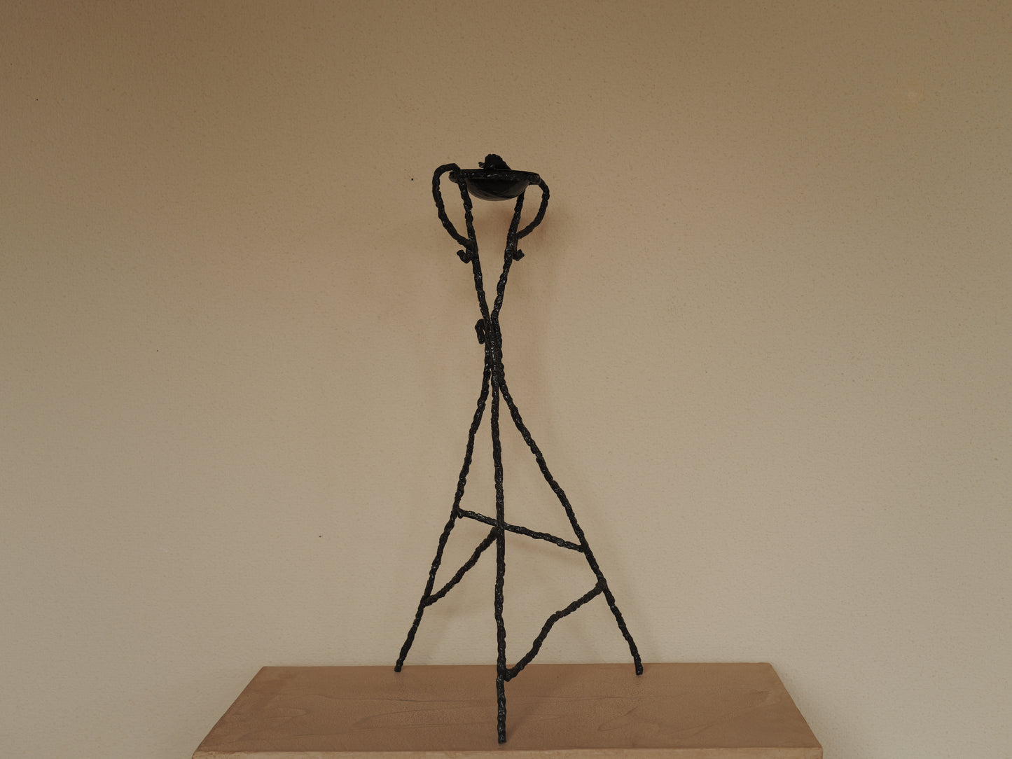 1960s Handcrafted wrought iron ashtray, brutalist sculpture
