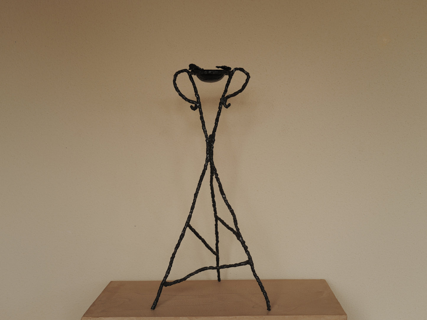1960s Handcrafted wrought iron ashtray, brutalist sculpture