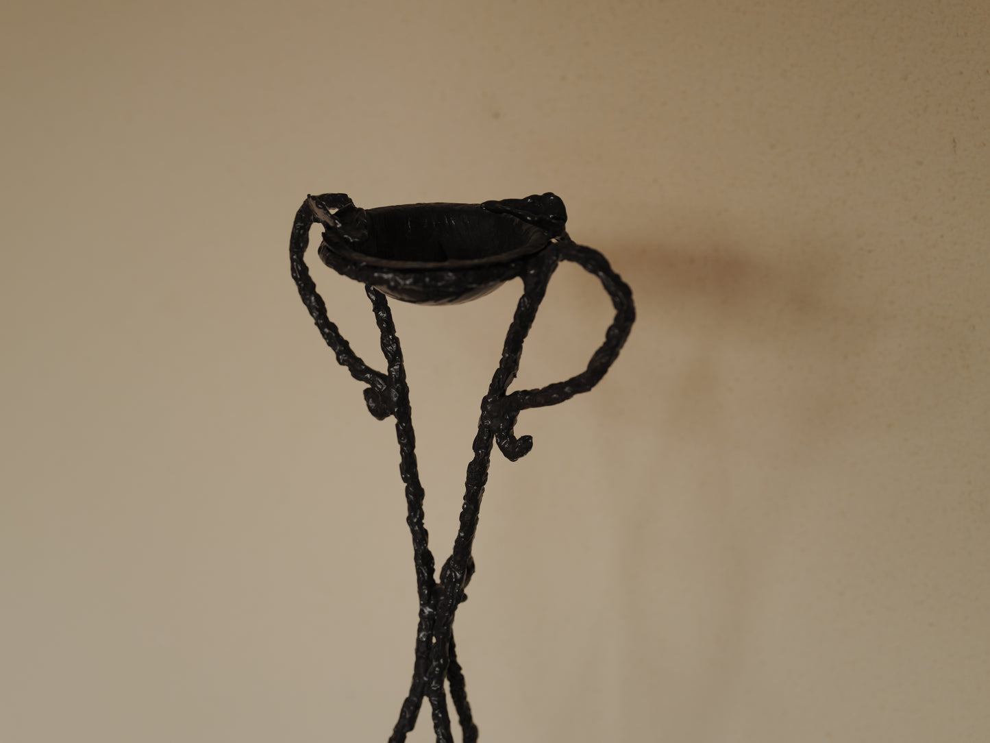 1960s Handcrafted wrought iron ashtray, brutalist sculpture