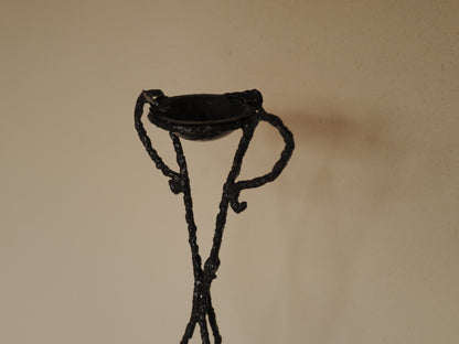 1960s Handcrafted wrought iron ashtray, brutalist sculpture