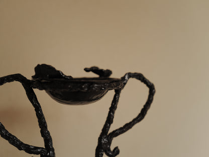 1960s Handcrafted wrought iron ashtray, brutalist sculpture