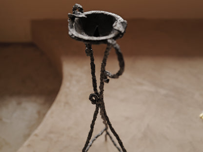 1960s Handcrafted wrought iron ashtray, brutalist sculpture