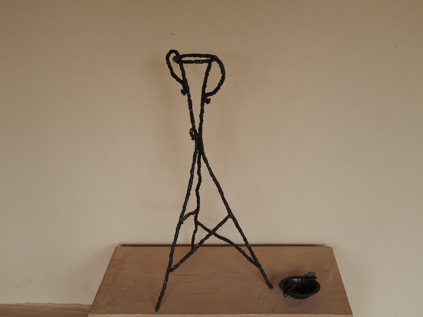 1960s Handcrafted wrought iron ashtray, brutalist sculpture