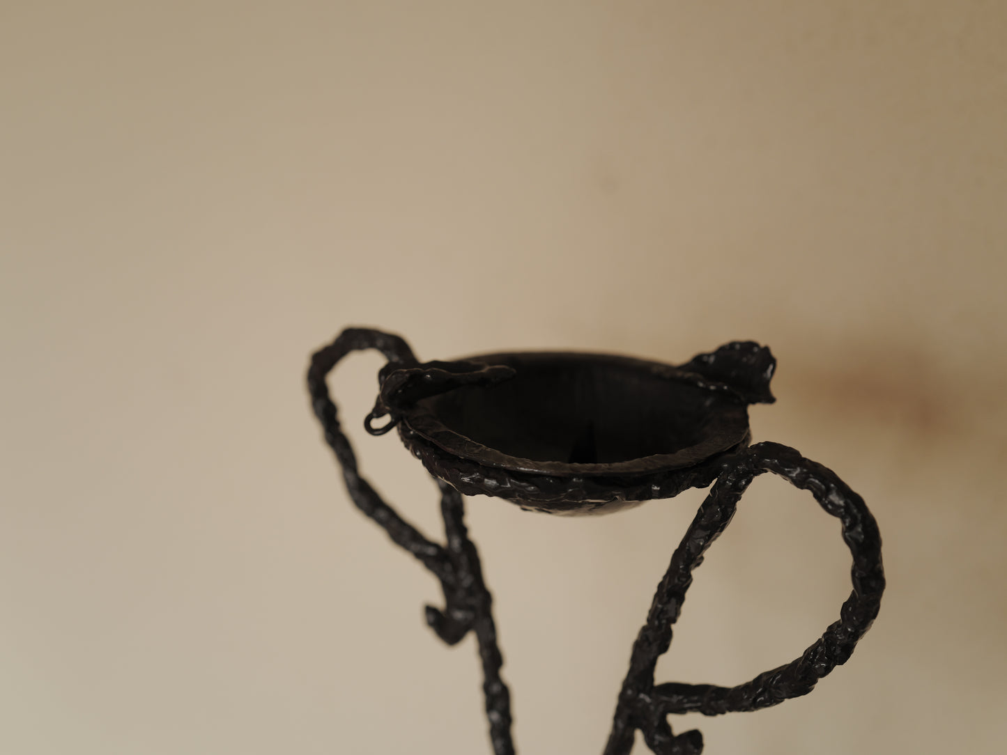 1960s Handcrafted wrought iron ashtray, brutalist sculpture