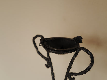 1960s Handcrafted wrought iron ashtray, brutalist sculpture