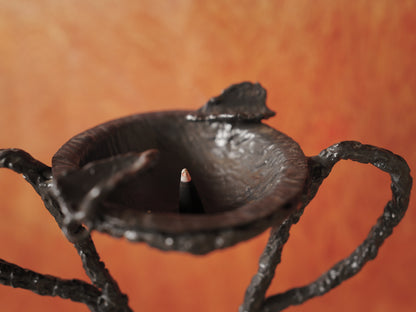 1960s Handcrafted wrought iron ashtray, brutalist sculpture