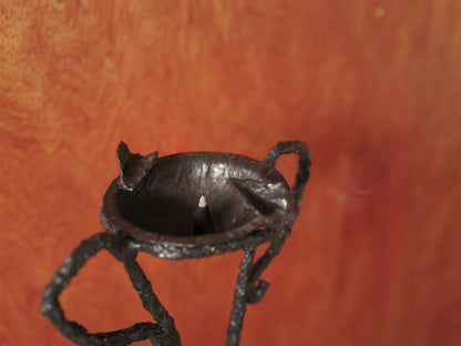 1960s Handcrafted wrought iron ashtray, brutalist sculpture