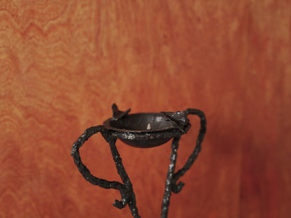 1960s Handcrafted wrought iron ashtray, brutalist sculpture