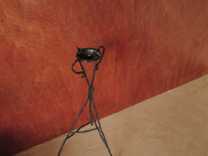 1960s Handcrafted wrought iron ashtray, brutalist sculpture
