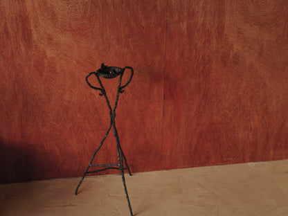 1960s Handcrafted wrought iron ashtray, brutalist sculpture
