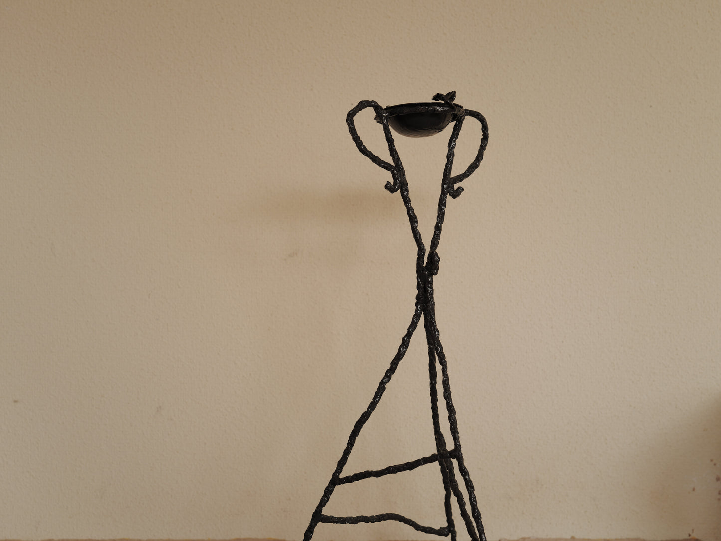 1960s Handcrafted wrought iron ashtray, brutalist sculpture