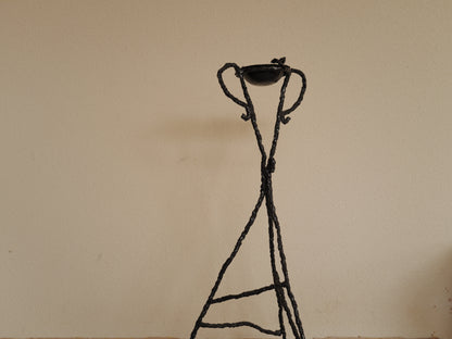 1960s Handcrafted wrought iron ashtray, brutalist sculpture