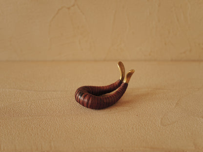 Carl Auböck brass and leather pipe holder Model 3294