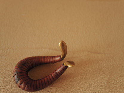 Carl Auböck brass and leather pipe holder Model 3294