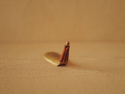 Carl Auböck  Brass shoe horn, handles covered with brown leather Modell 3658