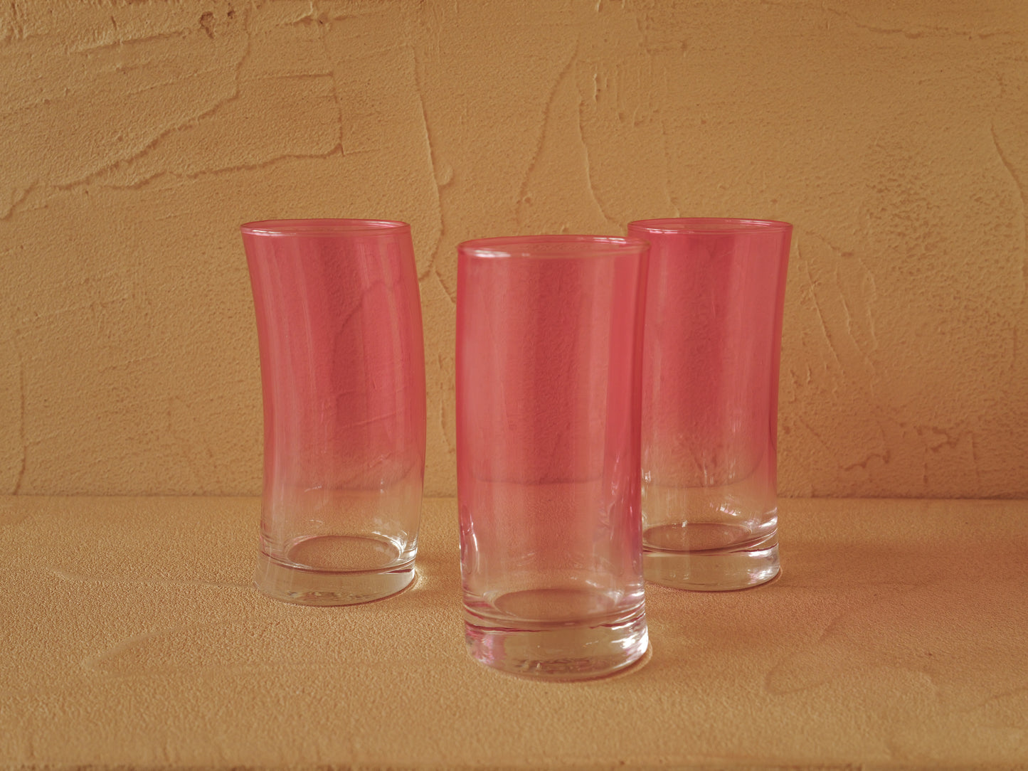 1960s Set of 6 two-tone Murano glass glasses