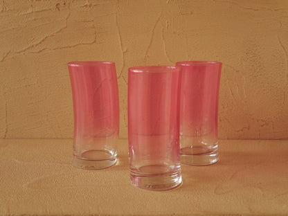 1960s Set of 6 two-tone Murano glass glasses